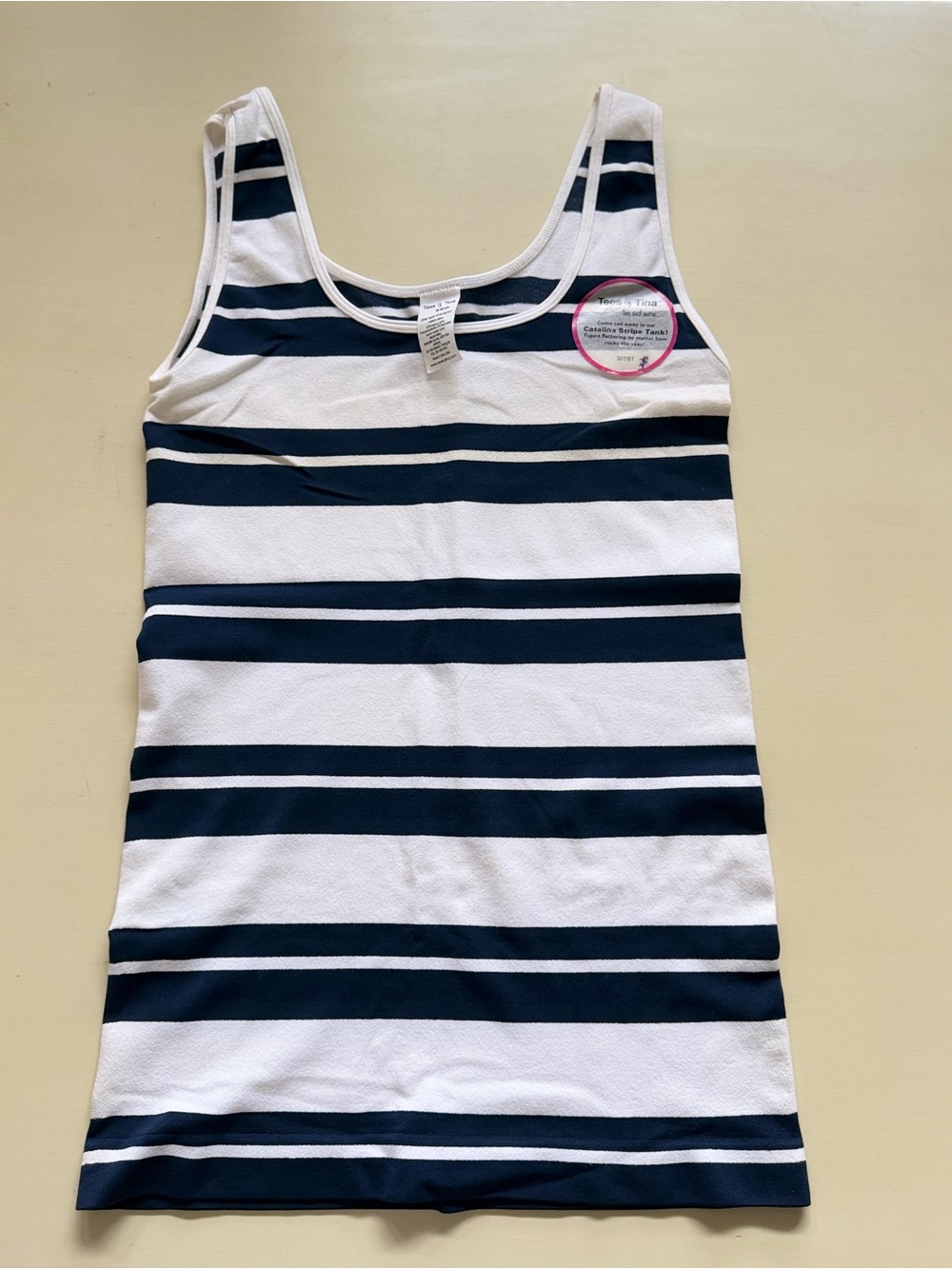 Tees by Tina Navy and White Striped Tank